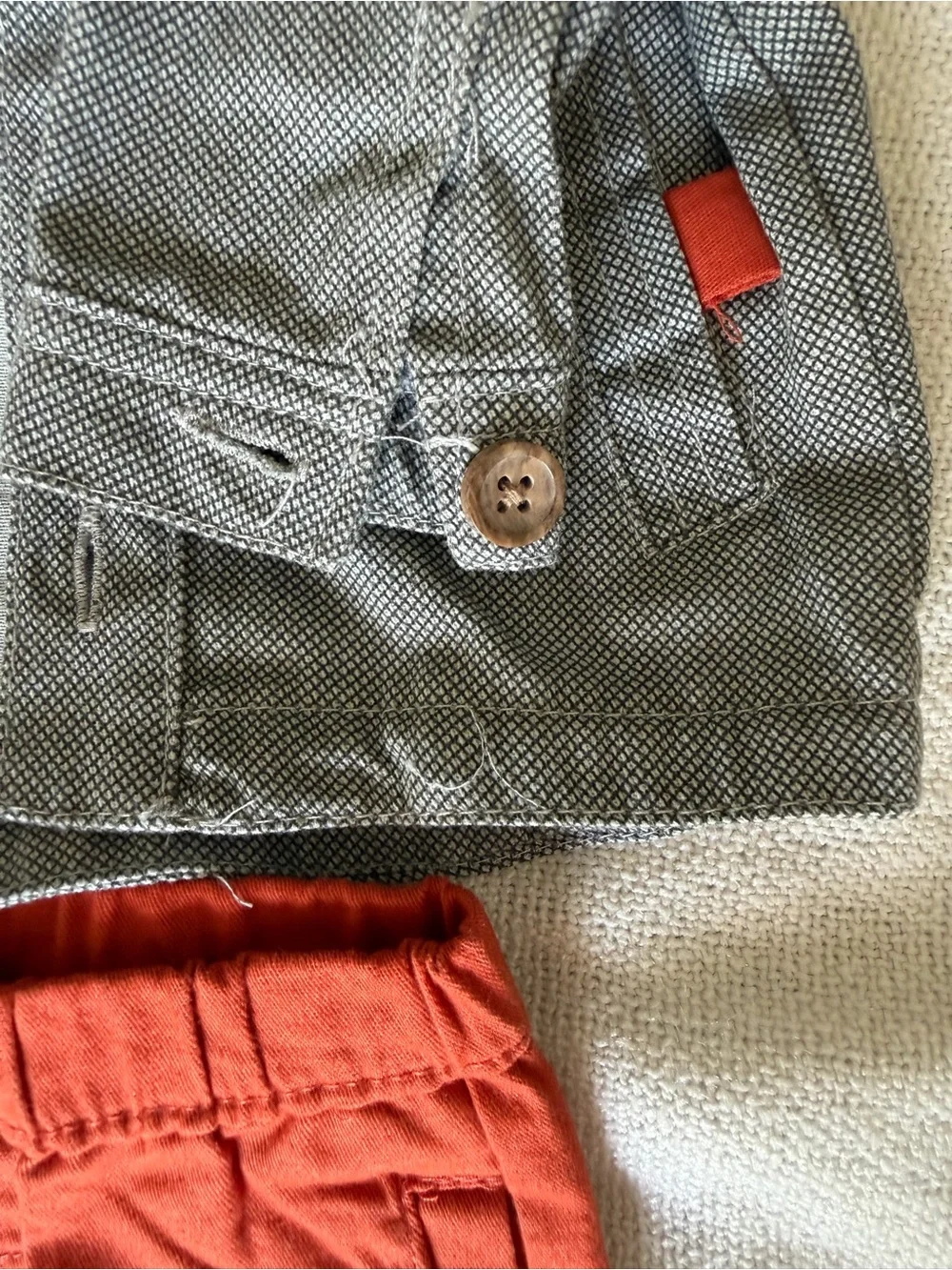 Baby Hoodie Jacket and Jogger Set - Gray & Orange